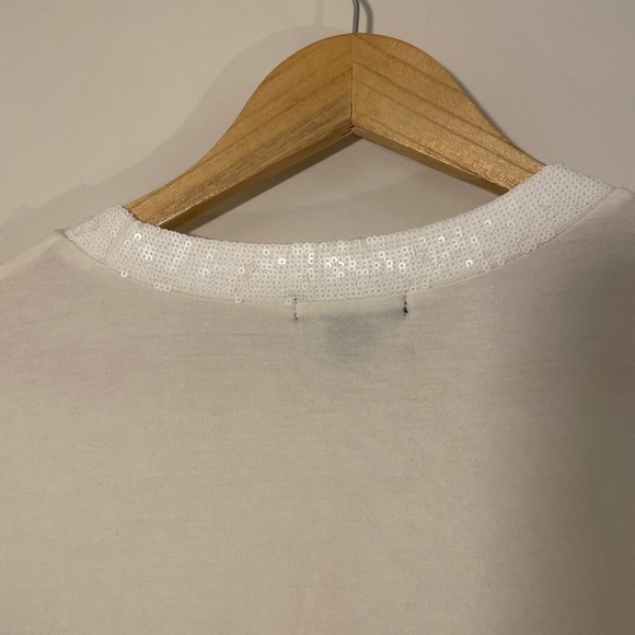 Attitude white t-shirt with sequins, size Youth 14 - Picture 2 of 3
